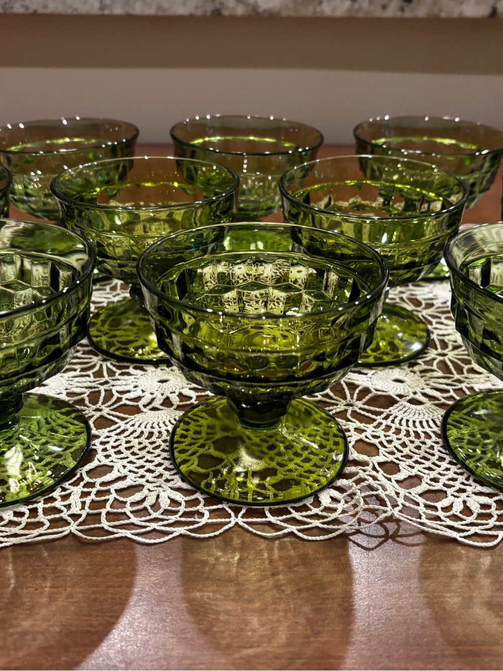 Indiana Glass Whitehall Cubist Sherbet Dishes - Set of 6